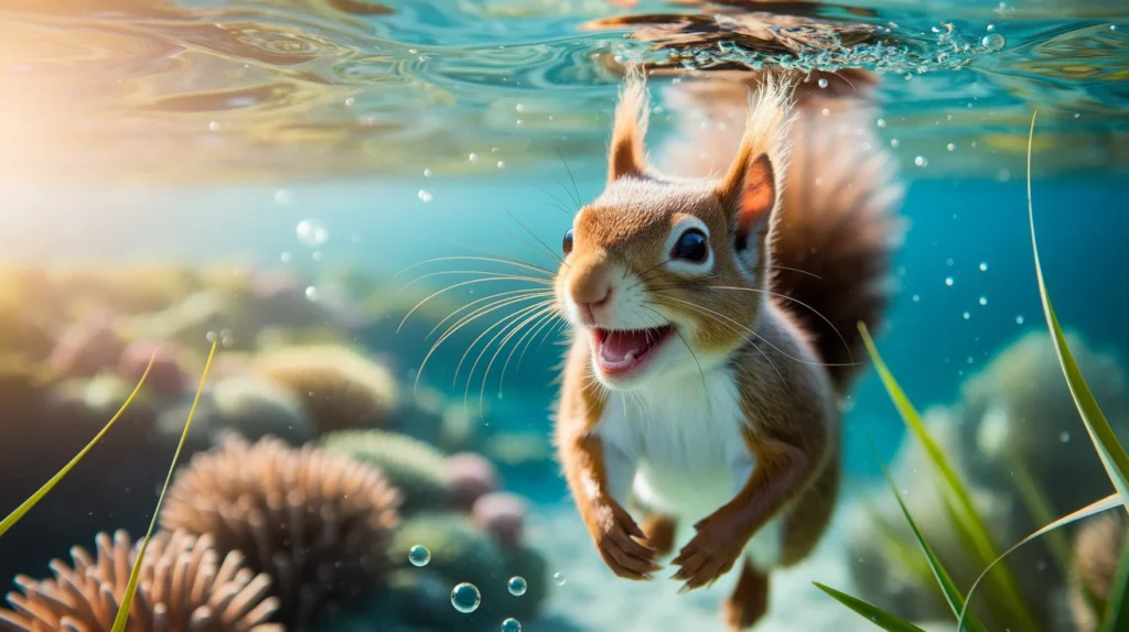 Underwater Squirrel Laughter Moments 